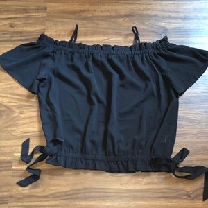 Black-off shoulder top.